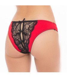 Culotte ouverte noir et rouge - REN1157-RED
